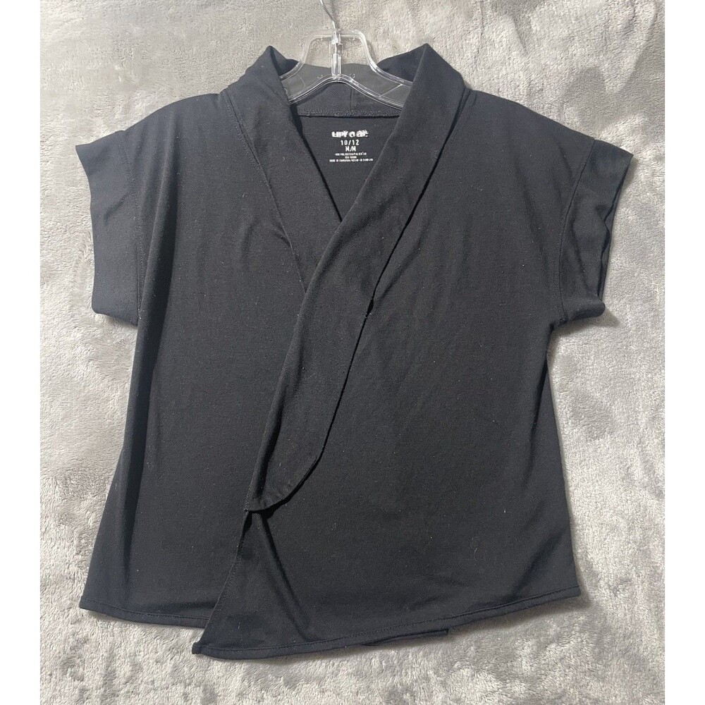 Vintage Y2K Uproar 90s Wrap Top Juniors 10-12 Black